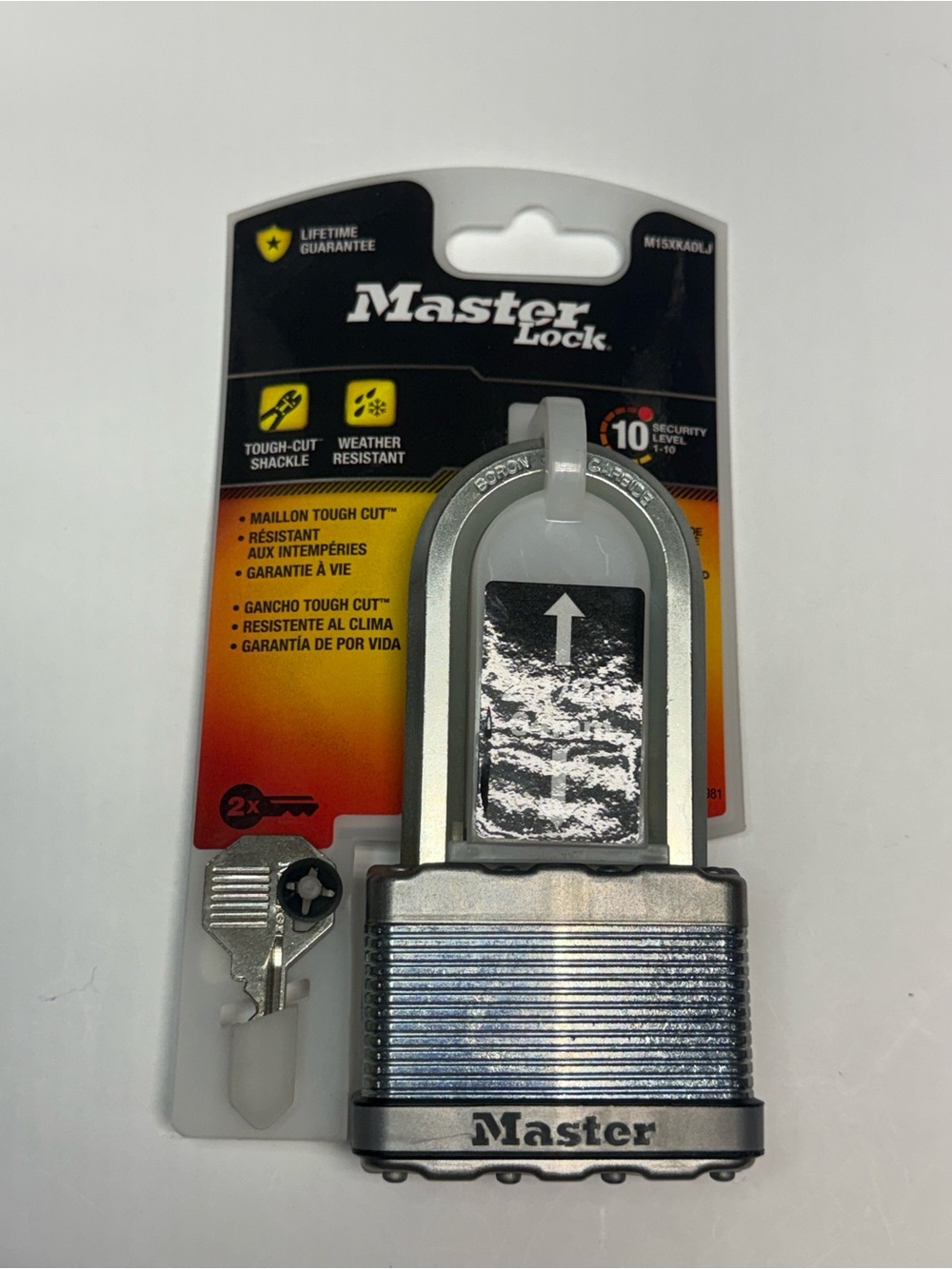 Master Lock Magnum M15XKADLJ Heavy Duty Outdoor Padlock 2-1/2” Boron Carbide NEW